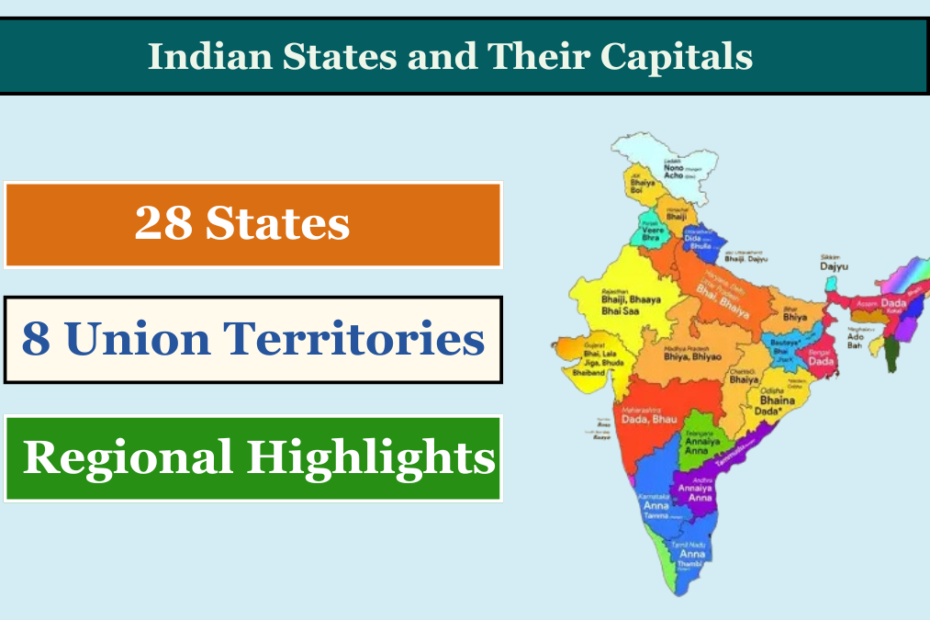 Indian States and Their Capitals List of 28 States and 8 UTs (2024) - Overview and Regional Highlights