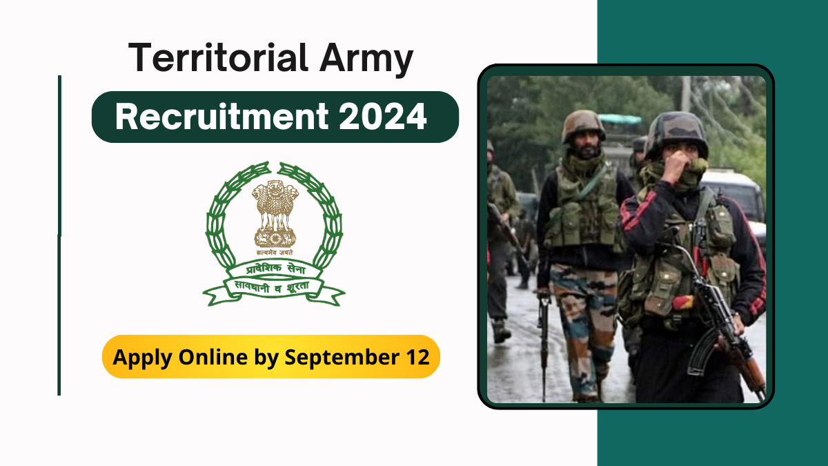 Territorial Army Recruitment 2024 Apply Online by September 12